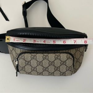 Gucci Eden Waist crossbody Belt Bag Fanny Pack GG Coated Canvas Black Brown